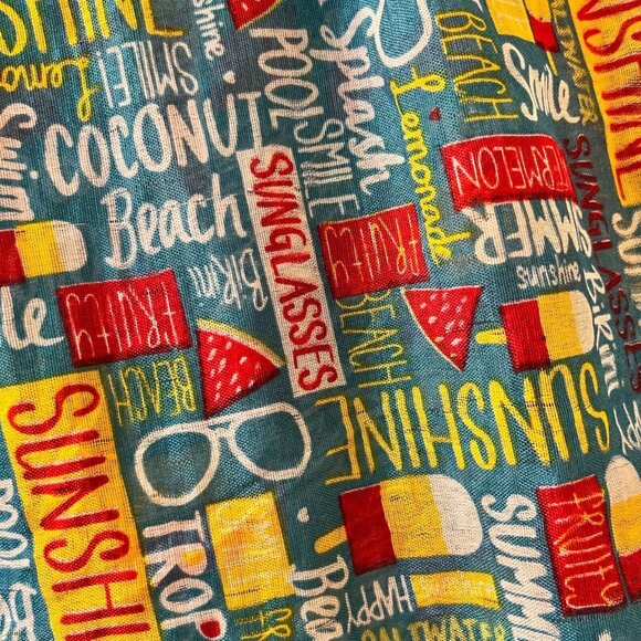 Greenbrier International Accessories - Greenbrier International Womens Blue Beach Summer Theme Scarf Size 60" X 12"